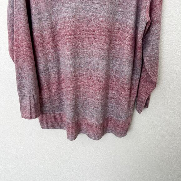 [American Eagle] Ombre Striped Oversized Purple Red Cowl Neck Sweater Sz Small S - Picture 8 of 11